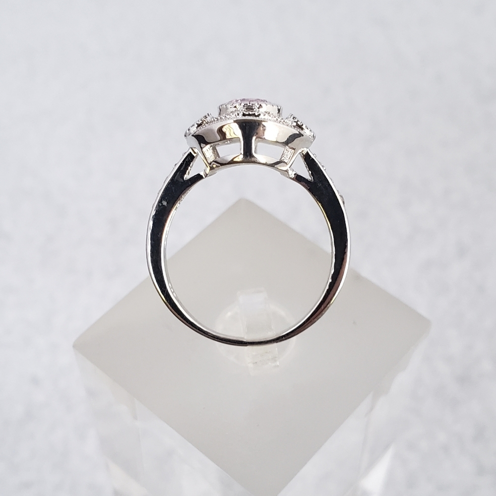 Sterling Pink Baguette Ring - Picture 4 of 8